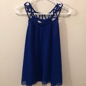 Royal blue flowy blouse